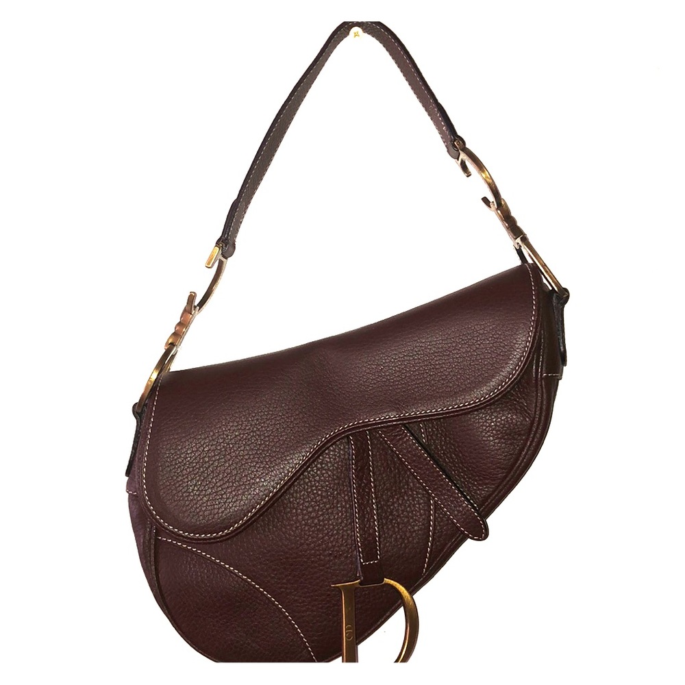 Christian Dior Brown Leather Saddle Bag
